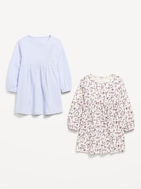 View large product image 3 of 3. Long-Sleeve Dress 2-Pack for Toddler Girls