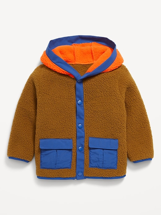 View large product image 1 of 2. Snap-Front Sherpa Jacket for Toddler Boys