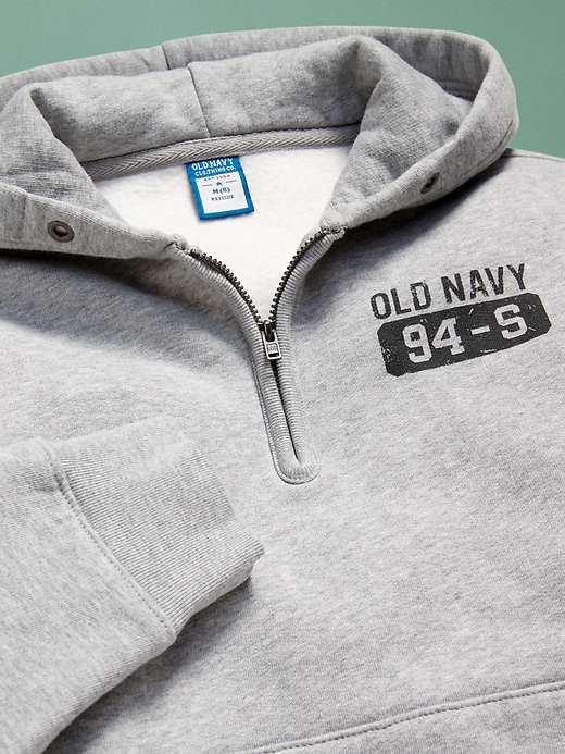 Image number 6 showing, '94 Gender-Neutral Half-Zip Logo-Graphic Hoodie for Kids