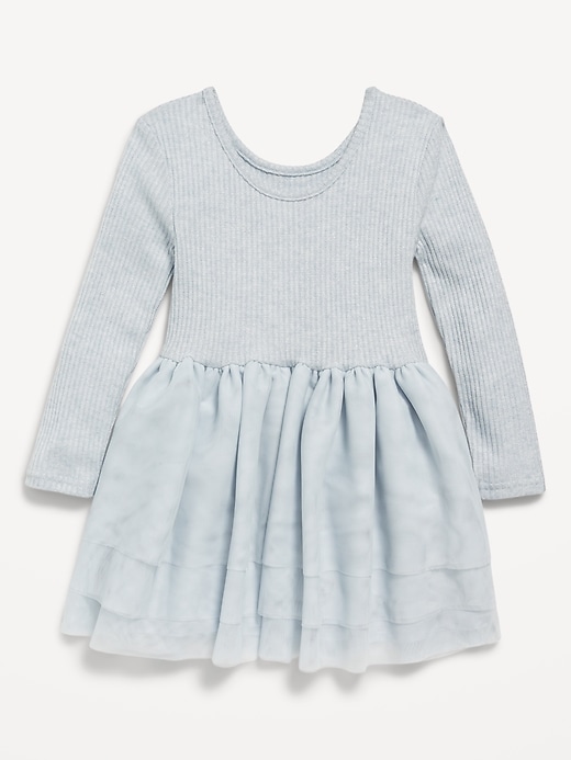 Voir une image plus grande du produit 1 de 2. Robe tutu côtelée duveteuse pour toute-petite fille