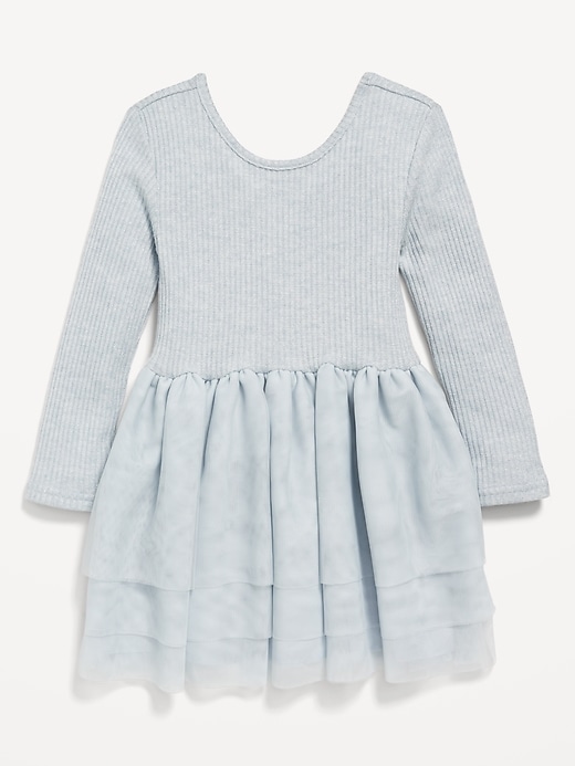 Voir une image plus grande du produit 2 de 2. Robe tutu côtelée duveteuse pour toute-petite fille