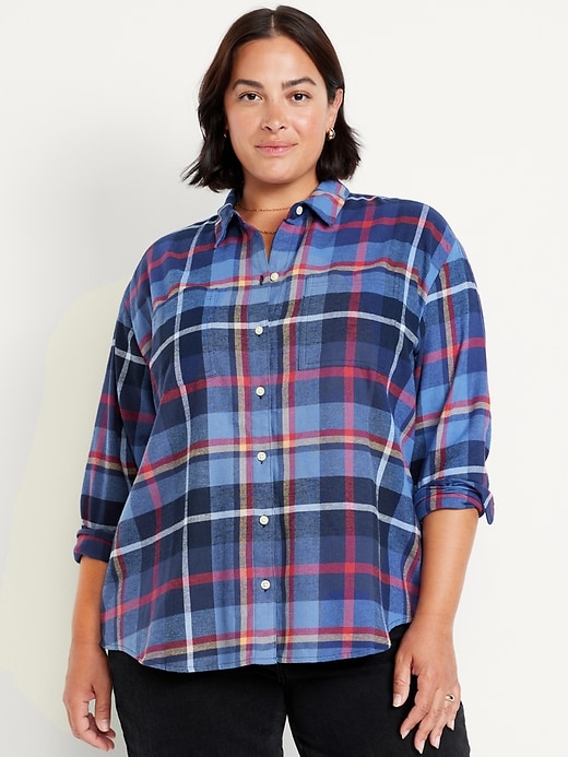 Image number 7 showing, Flannel Boyfriend Button-Down Shirt