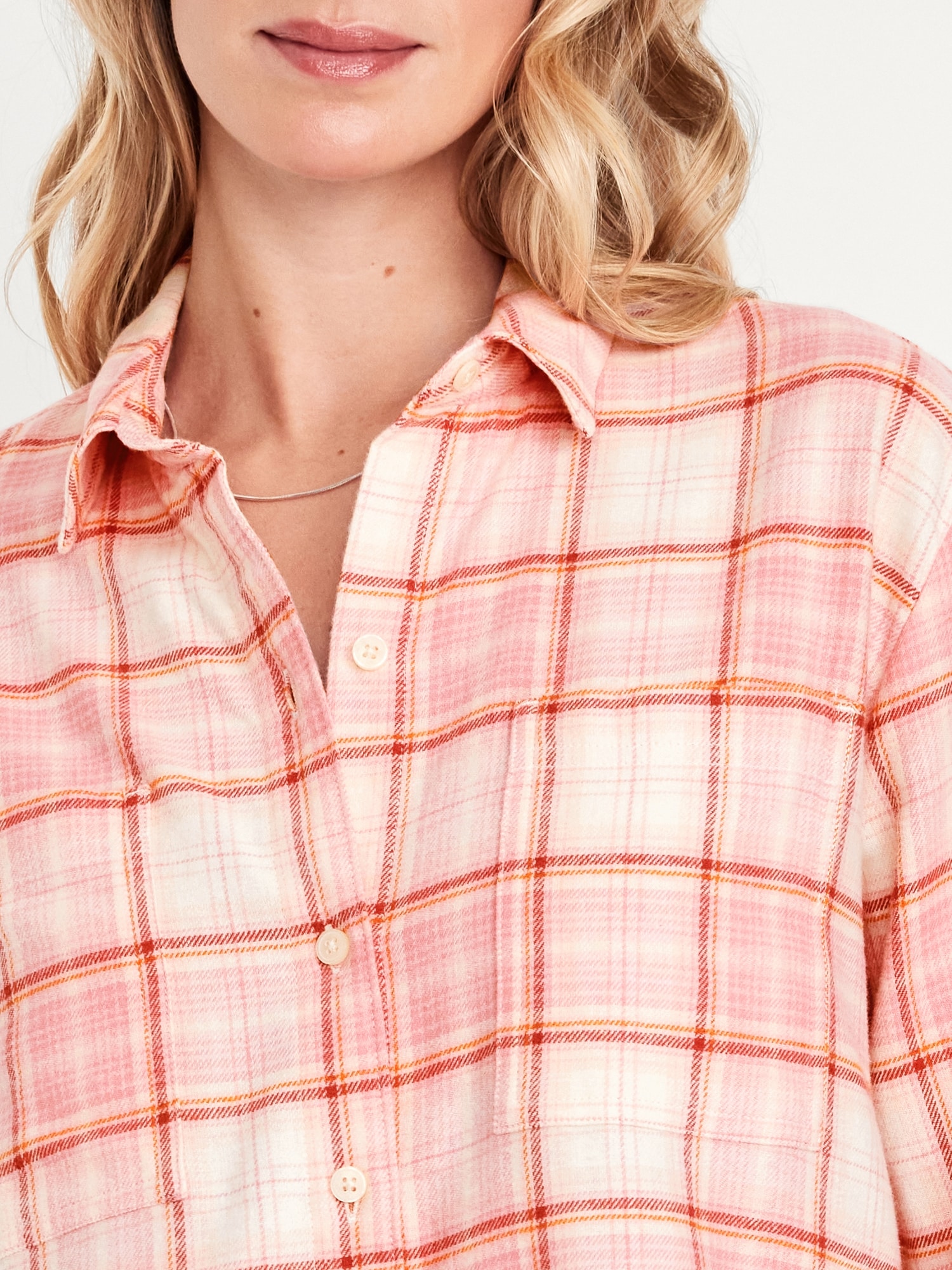 Flannel Boyfriend Button-Down Shirt