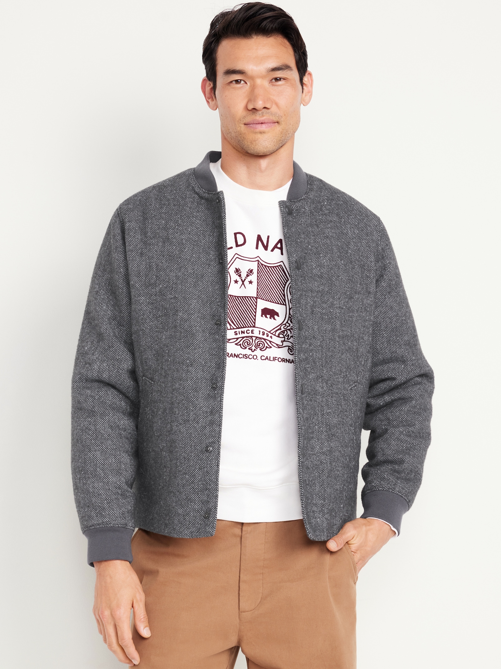 【おんぷ】tweed over jacket おんぷ】tweed over jacket Z-X-I-P by Triumph ZX Black and White