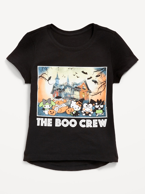 T-shirt à manches courtes à imprimé sous licence pour fille - Noir