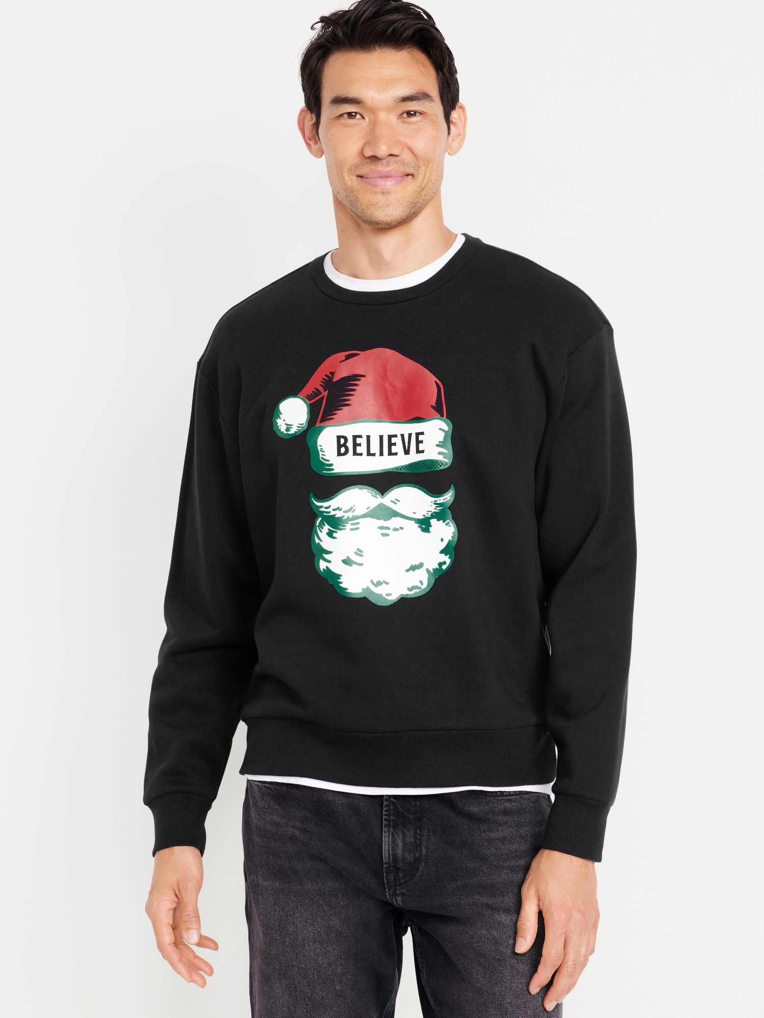 Holiday-Graphic Sweatshirt - Black