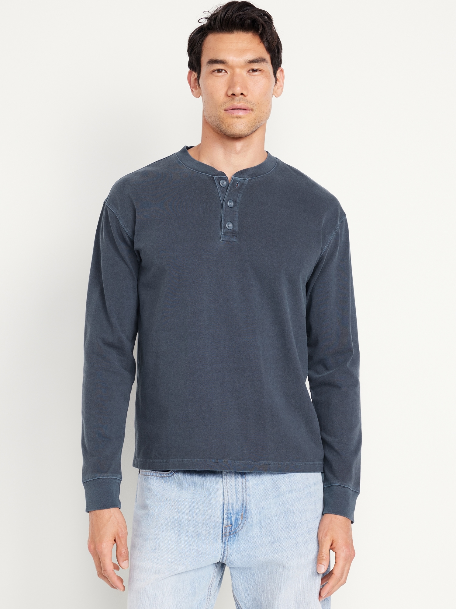 T-shirt henley en tissu épais