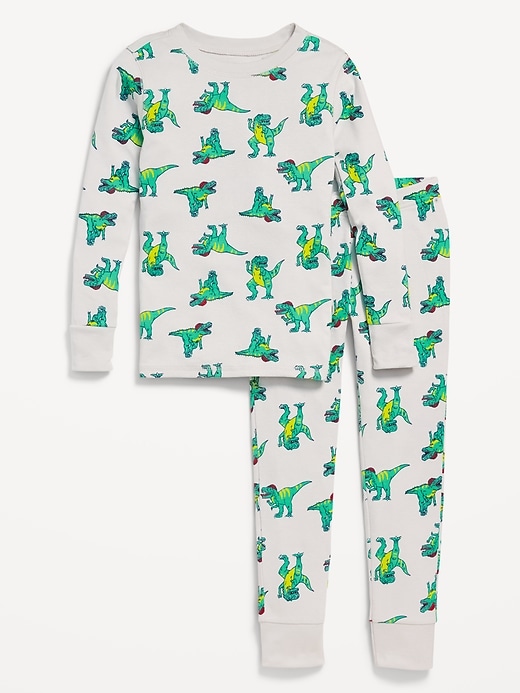 View large product image 1 of 2. Gender-Neutral Graphic Snug-Fit Pajama Set for Kids