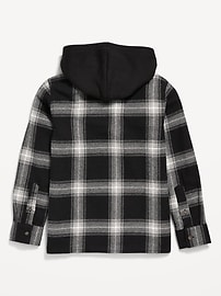 View large product image 3 of 3. Long-Sleeve Hooded Flannel Utility Shirt for Boys