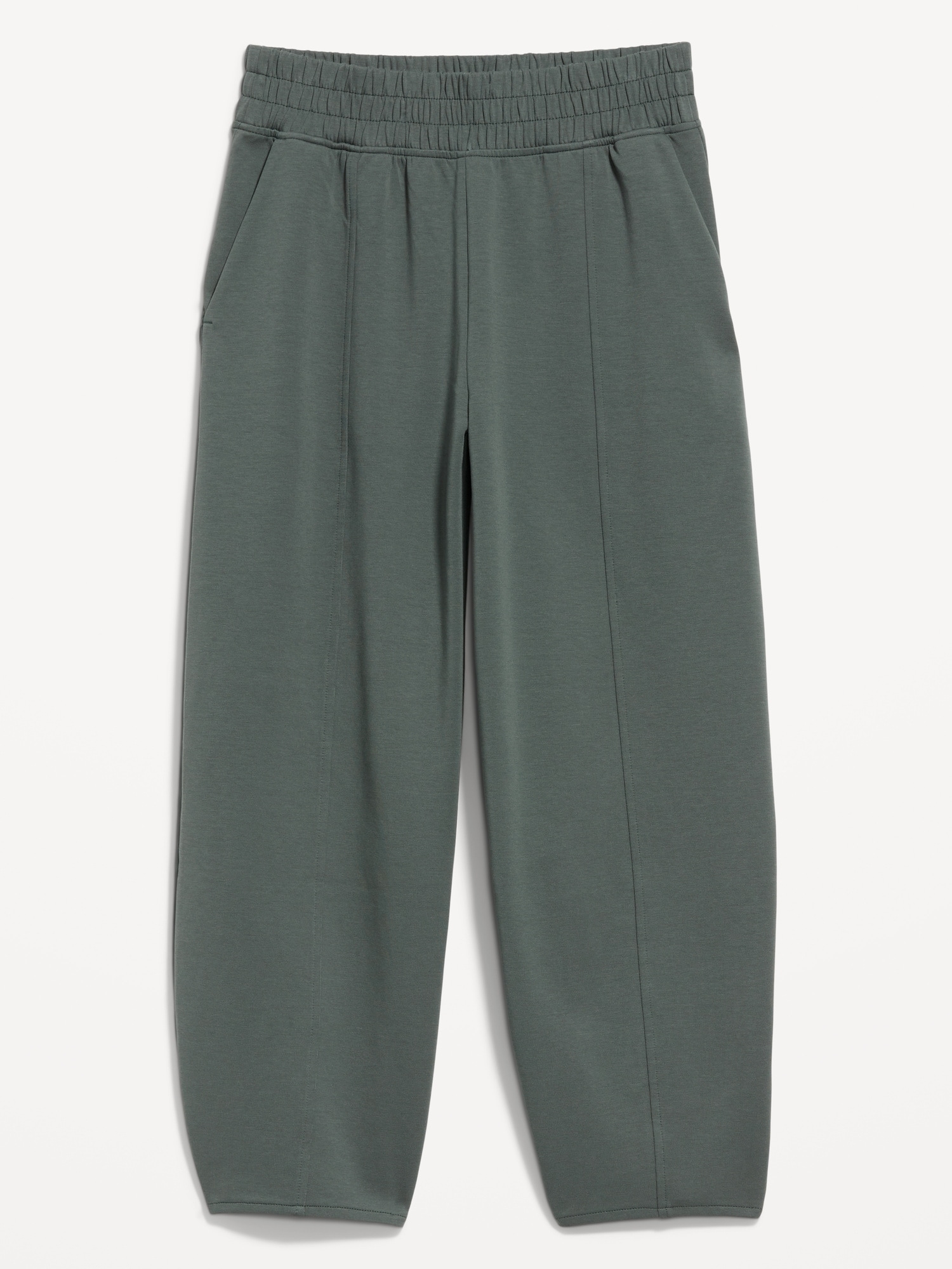 High-Waisted Dynamic Fleece Barrel-Leg Pants