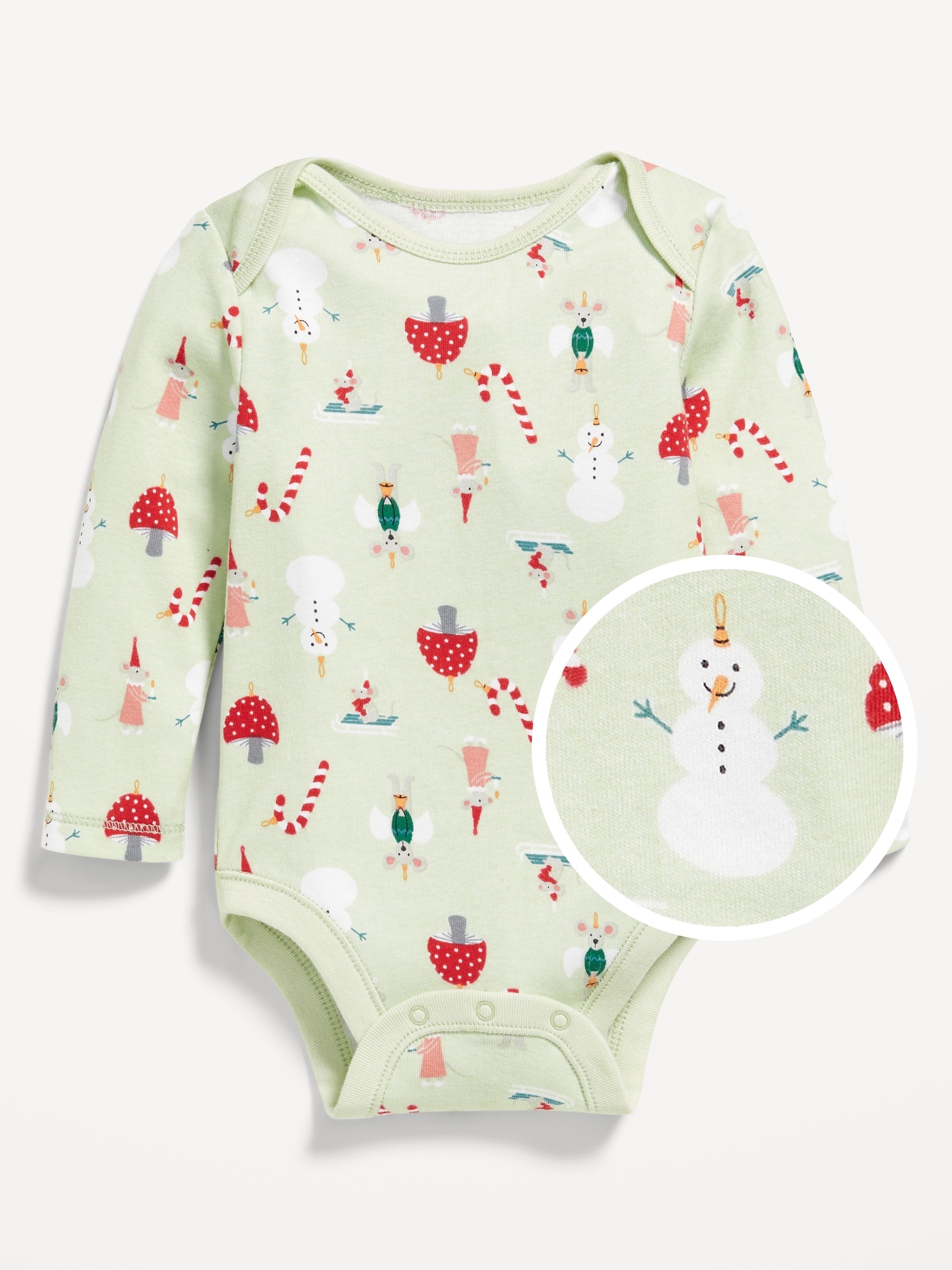 Unisex Long-Sleeve Printed Bodysuit for Baby