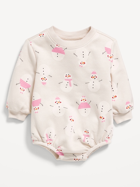 Printed Long-Sleeve One-Piece Romper for Baby