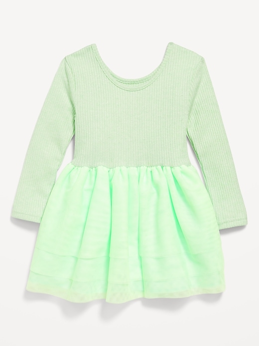 Voir une image plus grande du produit 2 de 2. Robe tutu côtelée duveteuse pour toute-petite fille