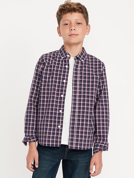 View large product image 1 of 3. Long-Sleeve Poplin Shirt for Boys