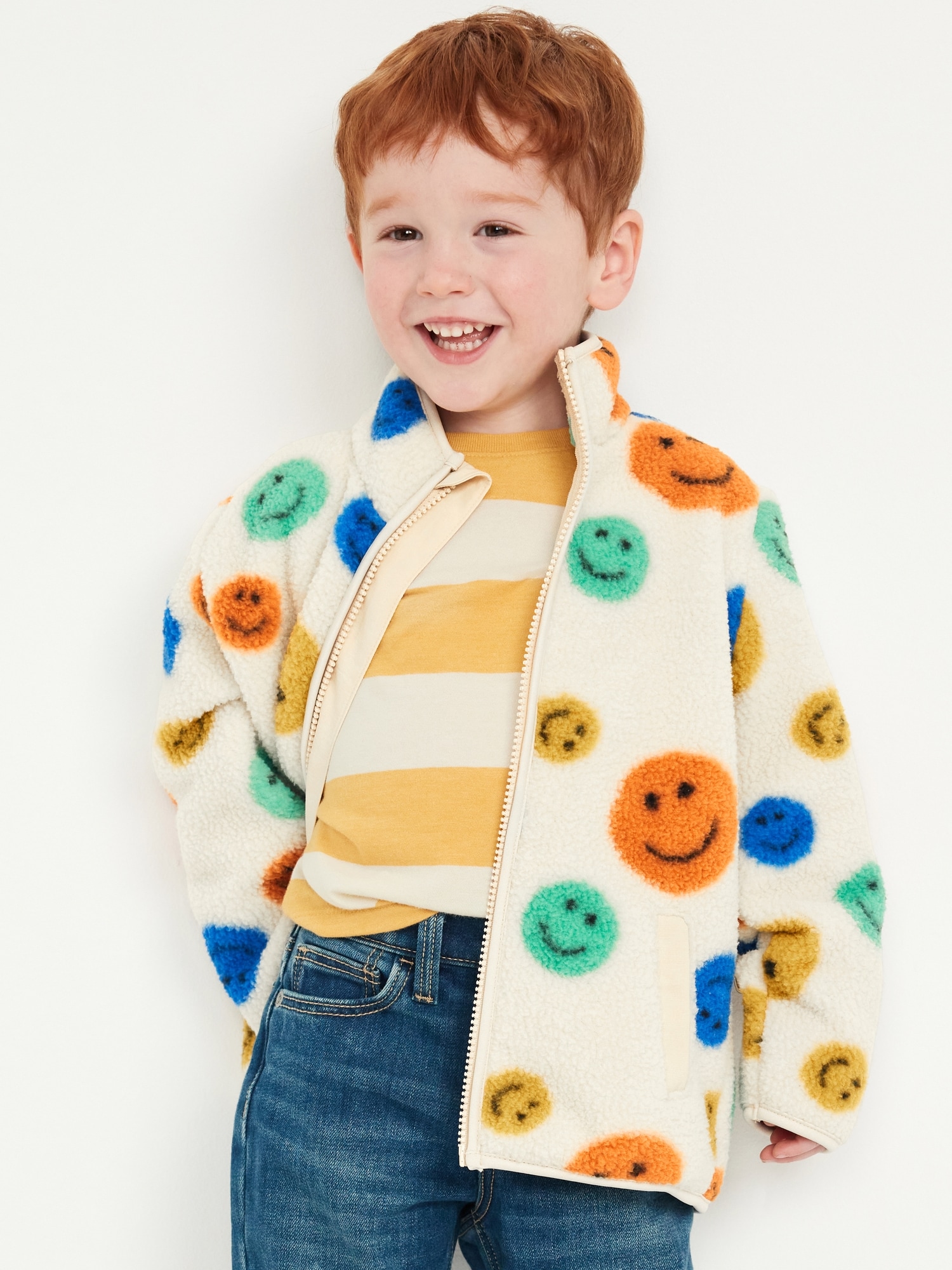 Printed Full-Zip Sherpa Jacket for Toddler Boys