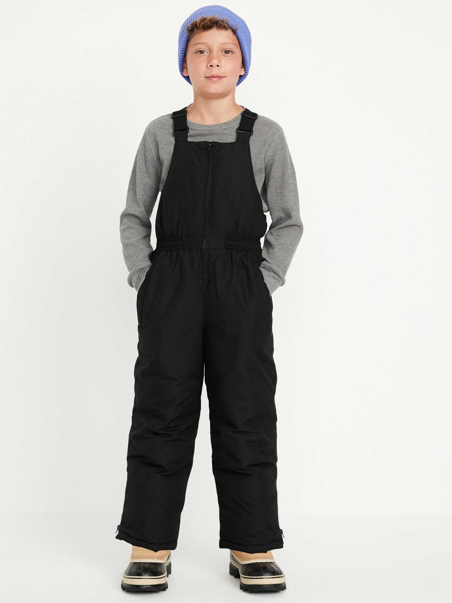 Water-Resistant Gender-Neutral Snow-Bib Overalls for Kids