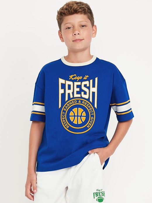 View large product image 1 of 3. Oversized Short-Sleeve Graphic T-Shirt for Boys