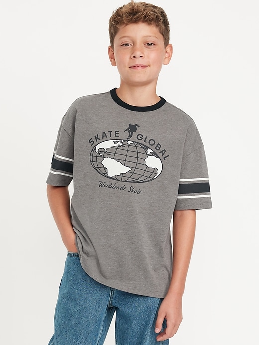 View large product image 1 of 3. Oversized Short-Sleeve Graphic T-Shirt for Boys