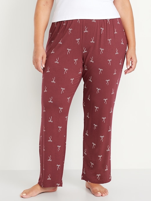 Image number 7 showing, Mid-Rise Knit Jersey Pajama Pant