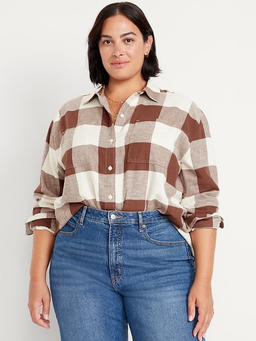 Image number 7 showing, Flannel Boyfriend Button-Down Shirt