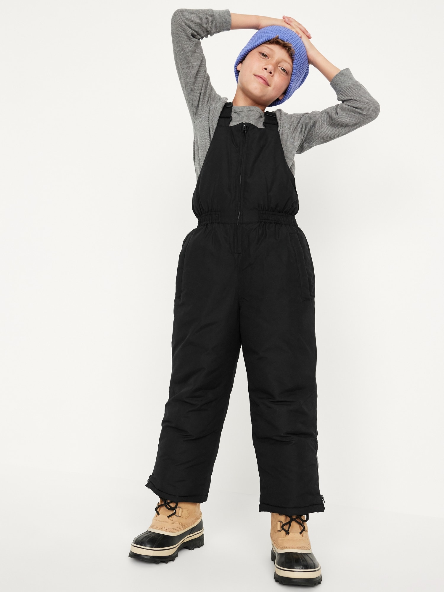 Water-Resistant Gender-Neutral Snow-Bib Overalls for Kids