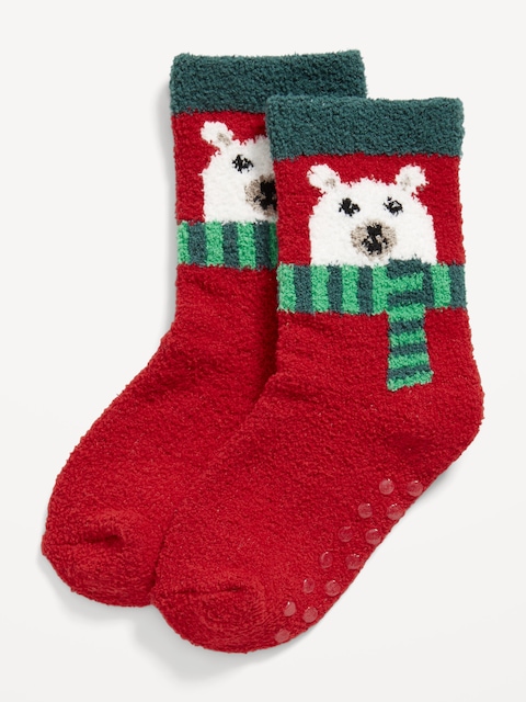 Unisex Cozy Holiday Socks for Toddler & Baby - Red