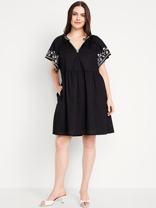 Image number 5 showing, Embroidered Mini Swing Dress