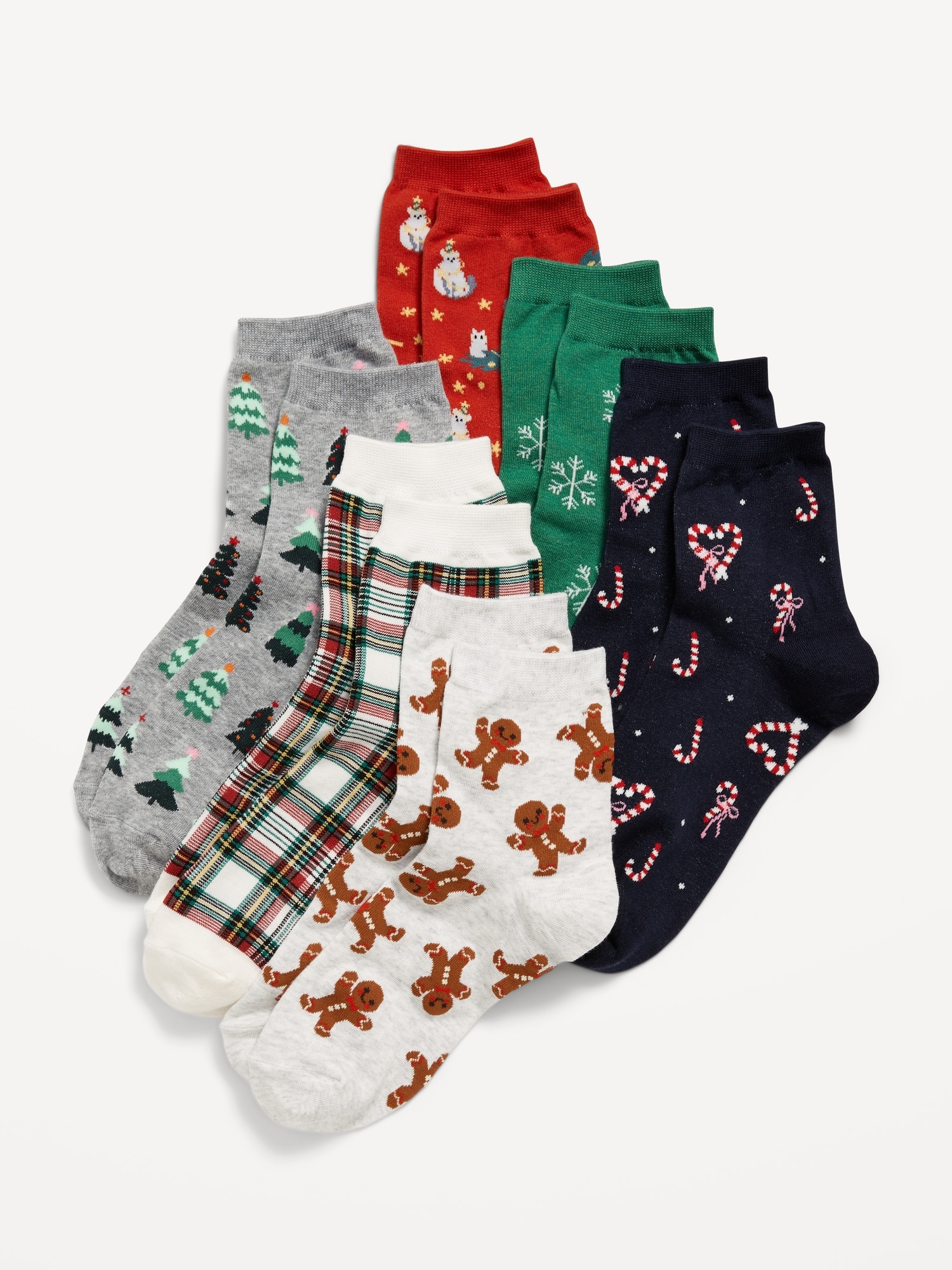 Chaussettes courtes de fantaisie pour femme (paquet de 6 paires)