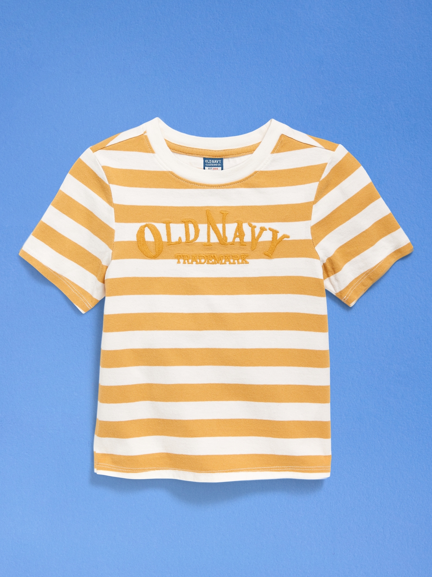 Guess yellow striped tee best sale