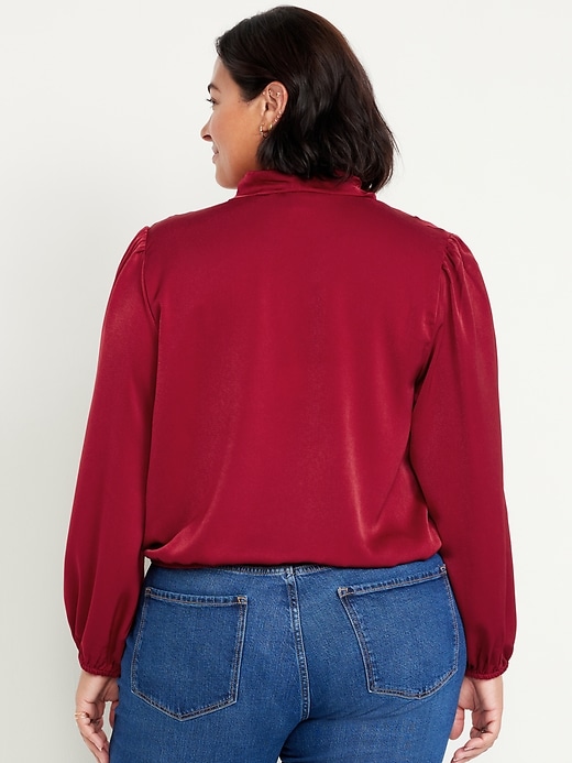 Image number 8 showing, Wrap-Front Satin Top