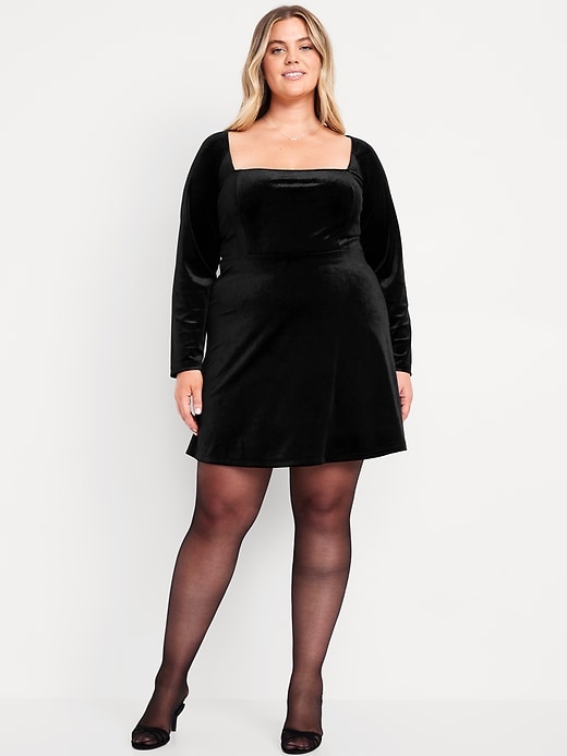 Image number 6 showing, Fit & Flare Velvet Mini Dress