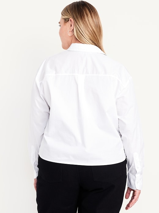 Image number 8 showing, Button-Down Crop Shirt