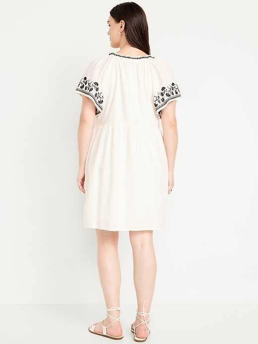 Image number 5 showing, Embroidered Mini Swing Dress