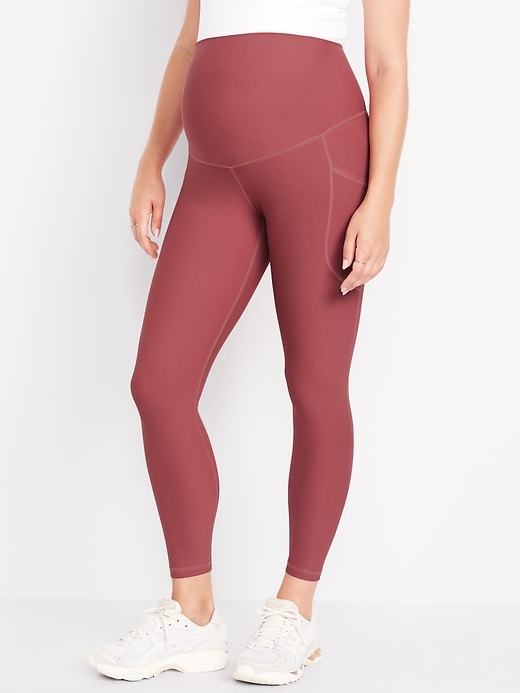 Image number 1 showing, Maternity Full-Panel PowerSoft 7/8 Leggings