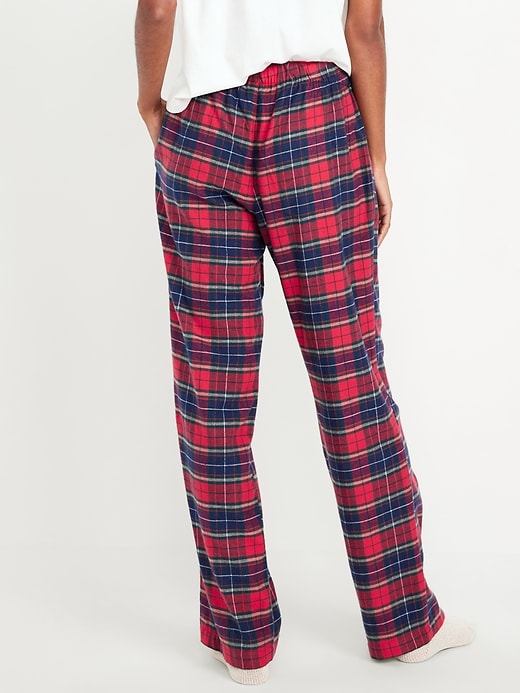 Image number 2 showing, Mid-Rise Flannel Pajama Pants for Women