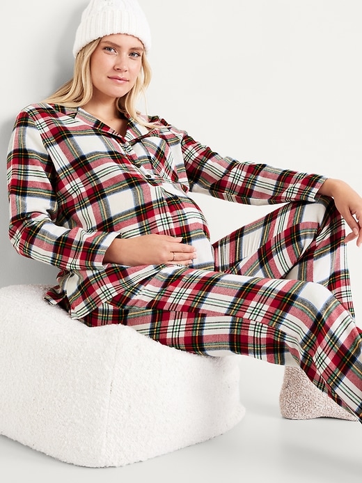 Image number 5 showing, Maternity Matching Flannel Pajama Set