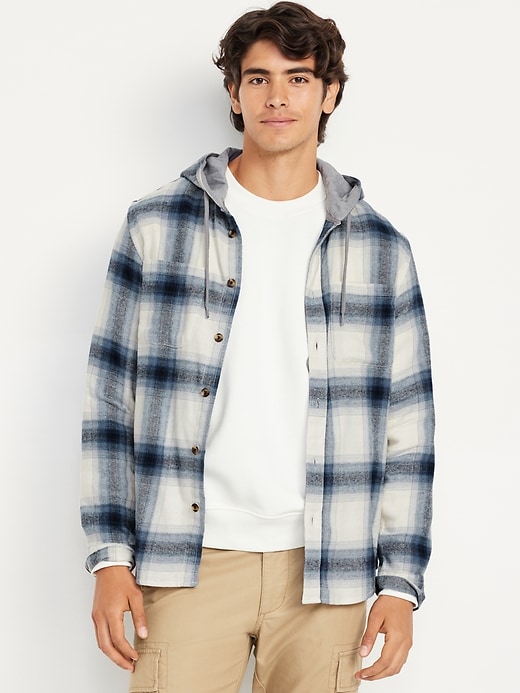 Image number 1 showing, Hooded Flannel Shirt