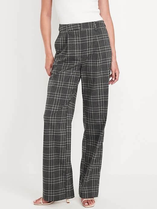 Image number 1 showing, Extra High-Waisted Taylor Wide-Leg Trouser Pants