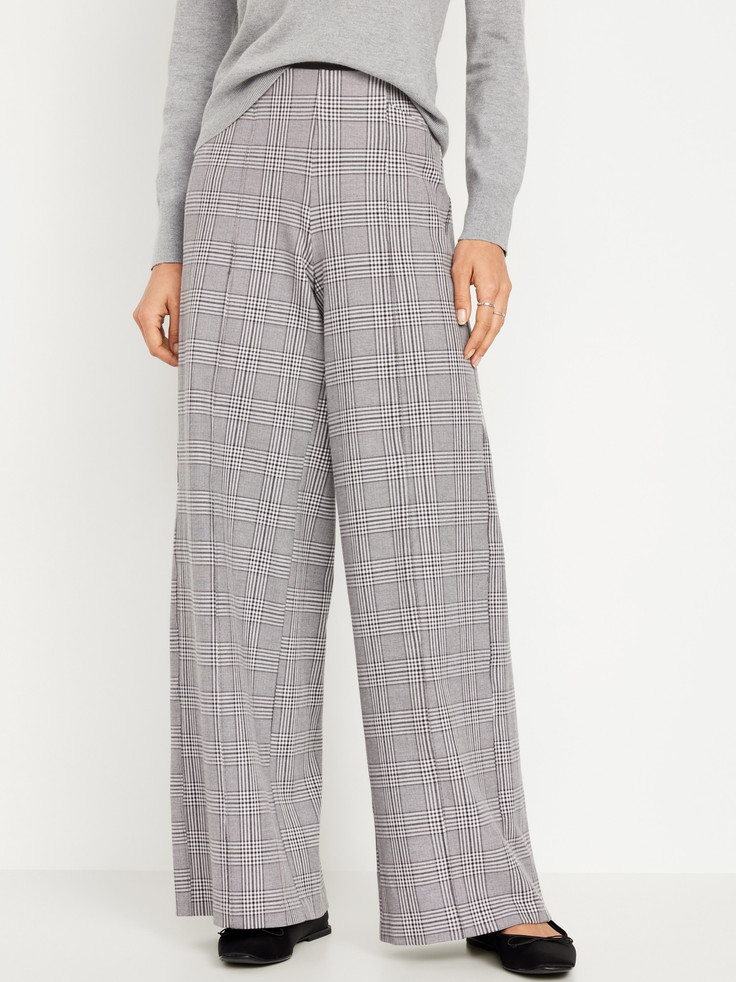 High-Waisted Pixie Pull-On Wide-Leg Pants