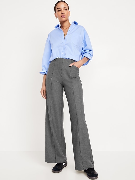 Image number 3 showing, High-Waisted Pull-On Pixie Wide Leg Pants