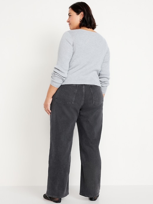 Image number 7 showing, Extra High-Waisted Sky-Hi Wide-Leg Jeans