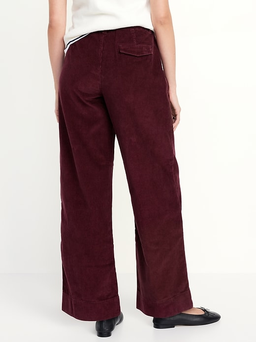 Image number 2 showing, High-Waisted Corduroy Wide-Leg Pants