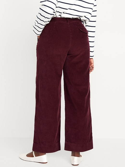 Image number 5 showing, High-Waisted Corduroy Wide-Leg Pants