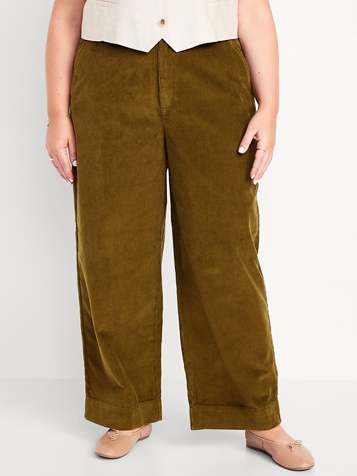 Image number 7 showing, High-Waisted Corduroy Wide-Leg Pants