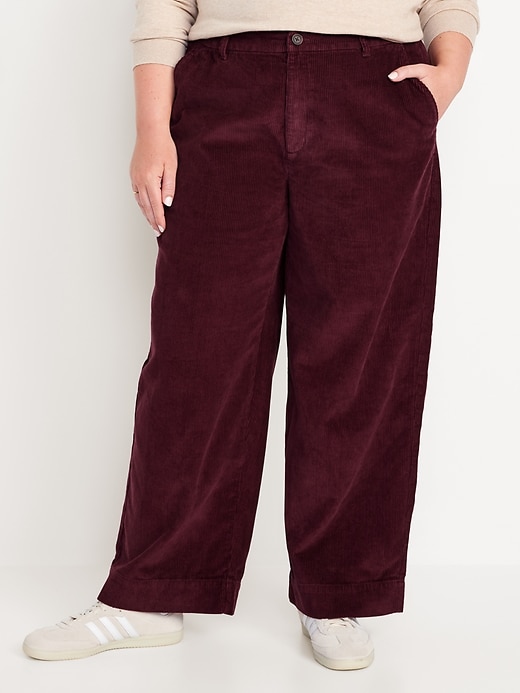 Image number 6 showing, High-Waisted Corduroy Wide-Leg Pants