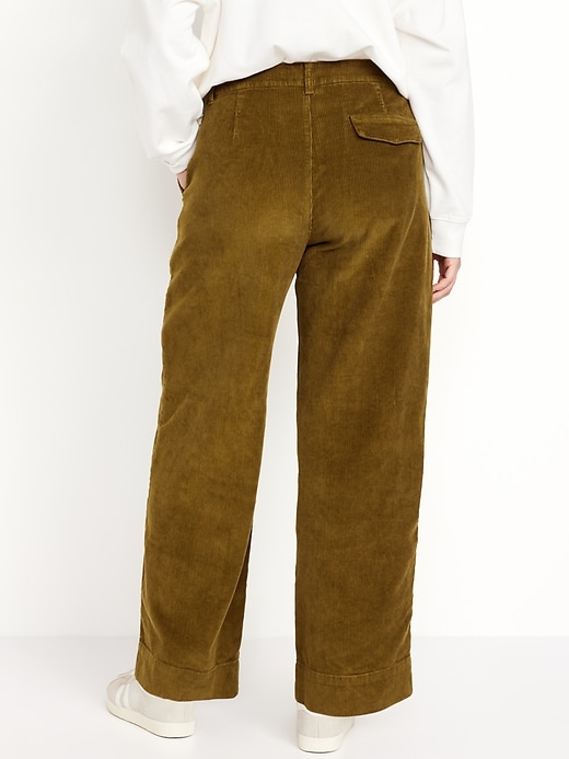 Image number 6 showing, High-Waisted Corduroy Wide-Leg Pants