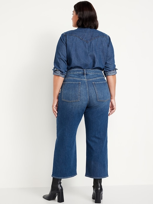 Image number 7 showing, High-Waisted Wow Crop Wide-Leg Jeans