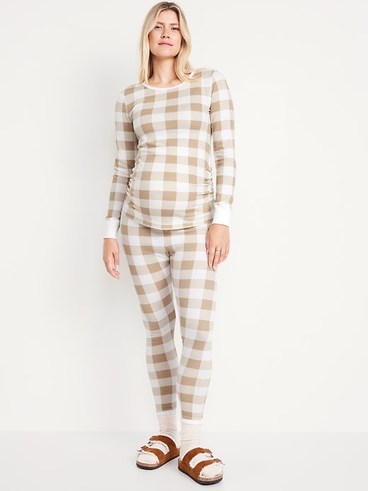 Image number 1 showing, Maternity Waffle Pajama Set