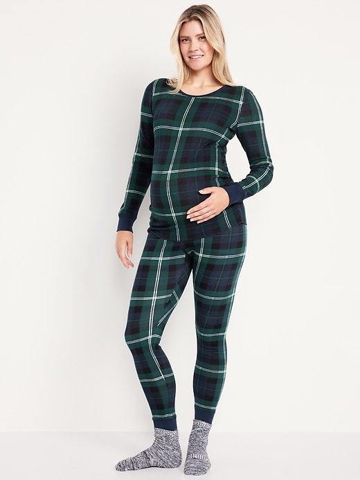 Image number 1 showing, Maternity Waffle Pajama Set