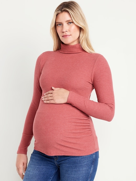 Image number 1 showing, Maternity Ribbed Turtleneck